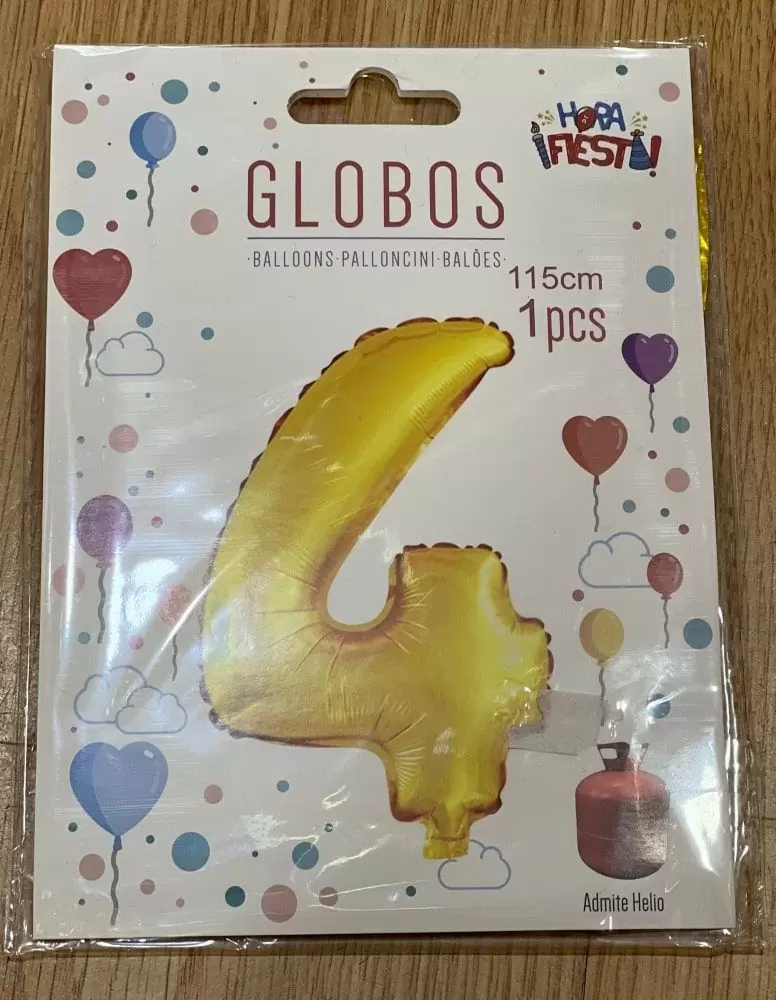 Globos numeros dorados 4