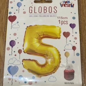 Golden number balloons 5