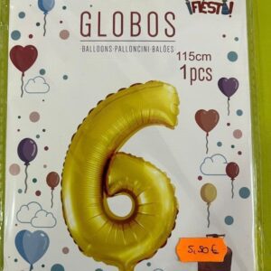 Golden number balloons 6