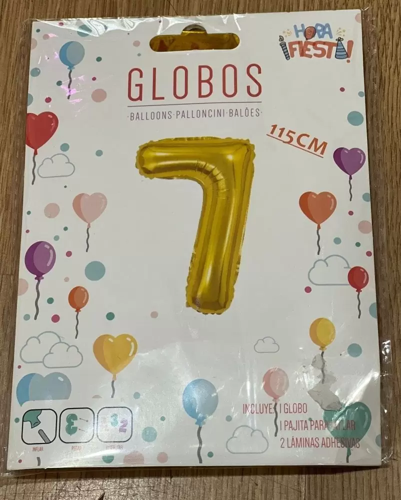 Globos numeros dorados 7