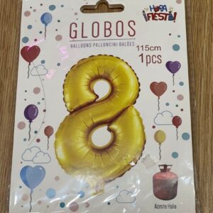Golden number balloons 8