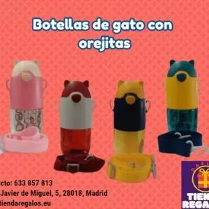 Tienda regalos originales Madrid botellas gato con orejetas
