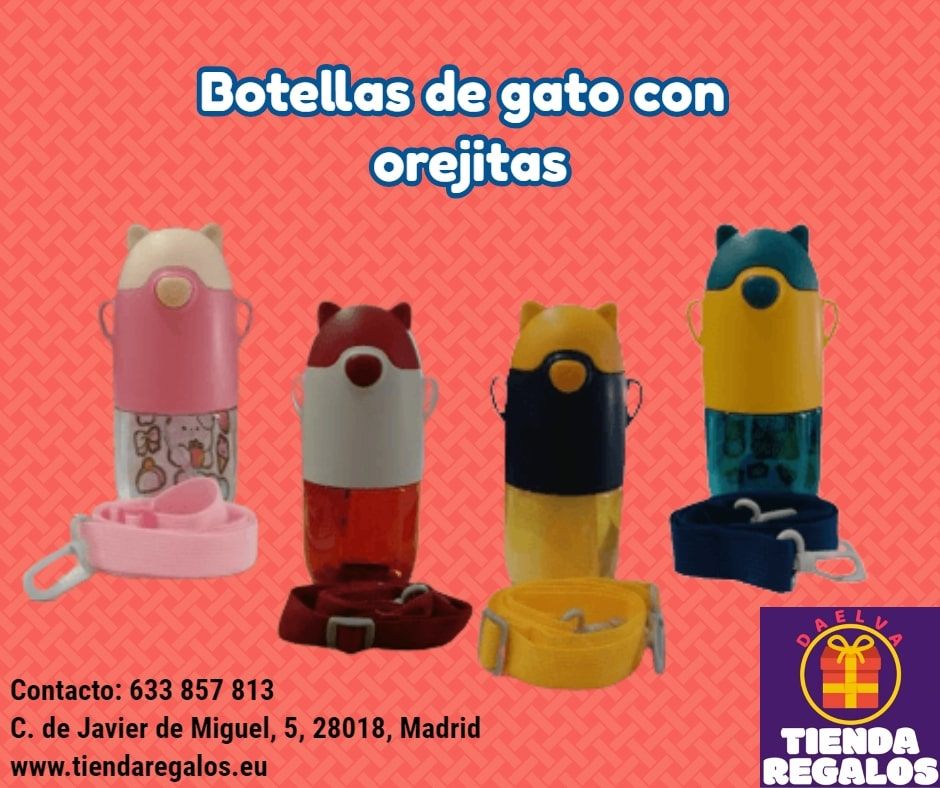 Tienda regalos originales Madrid botellas gato con orejetas
