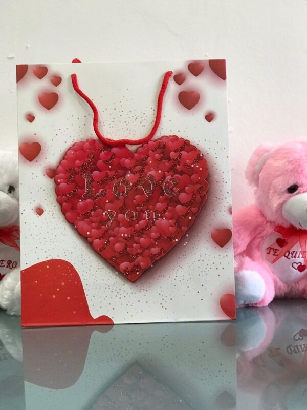 heart text bag
