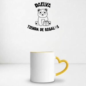 taza personalizada asa corazon amarillo