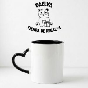 taza personalizada asa corazon negro