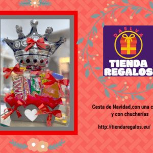 Cesta de regalo corona y chucherías