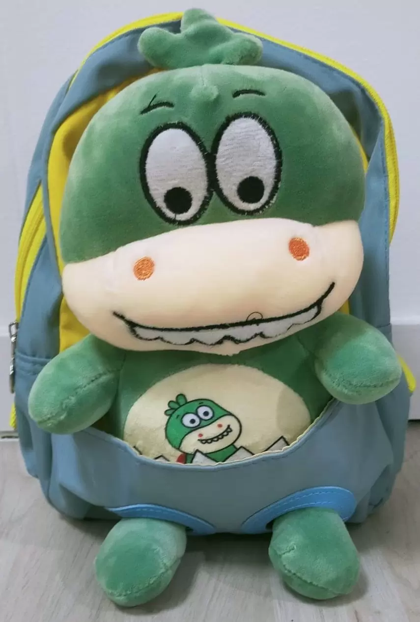 blue dinosaur backpack