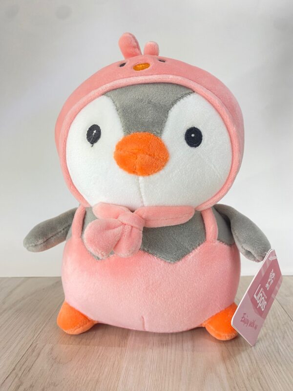 peluche pingüino rosa