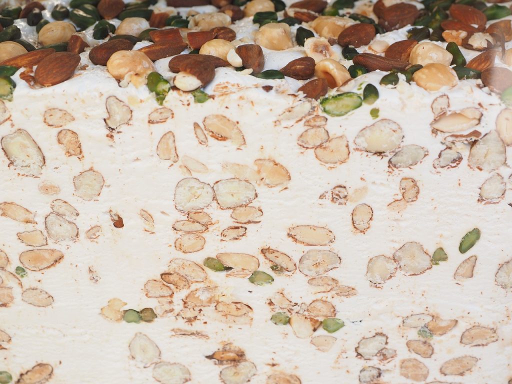 white nougat, sweetness, foamed sugar products