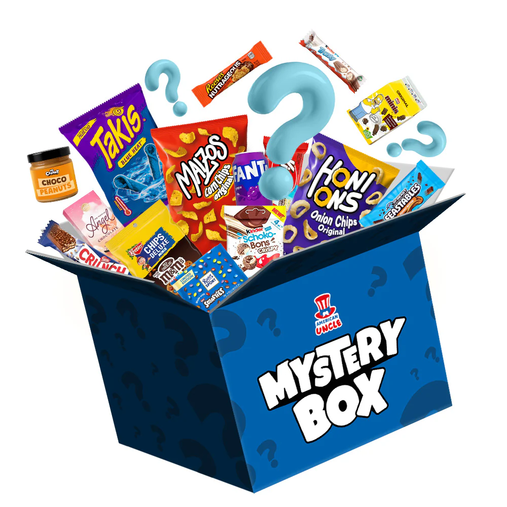 Caja sorpresa llena de snacks internacionales
