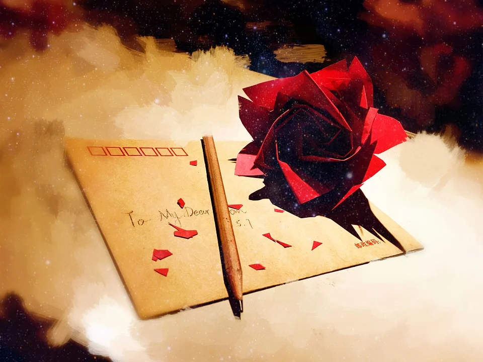 Carta emotiva para mamá con rosa natural, detalle especial disponible en tienda de regalos en Madrid