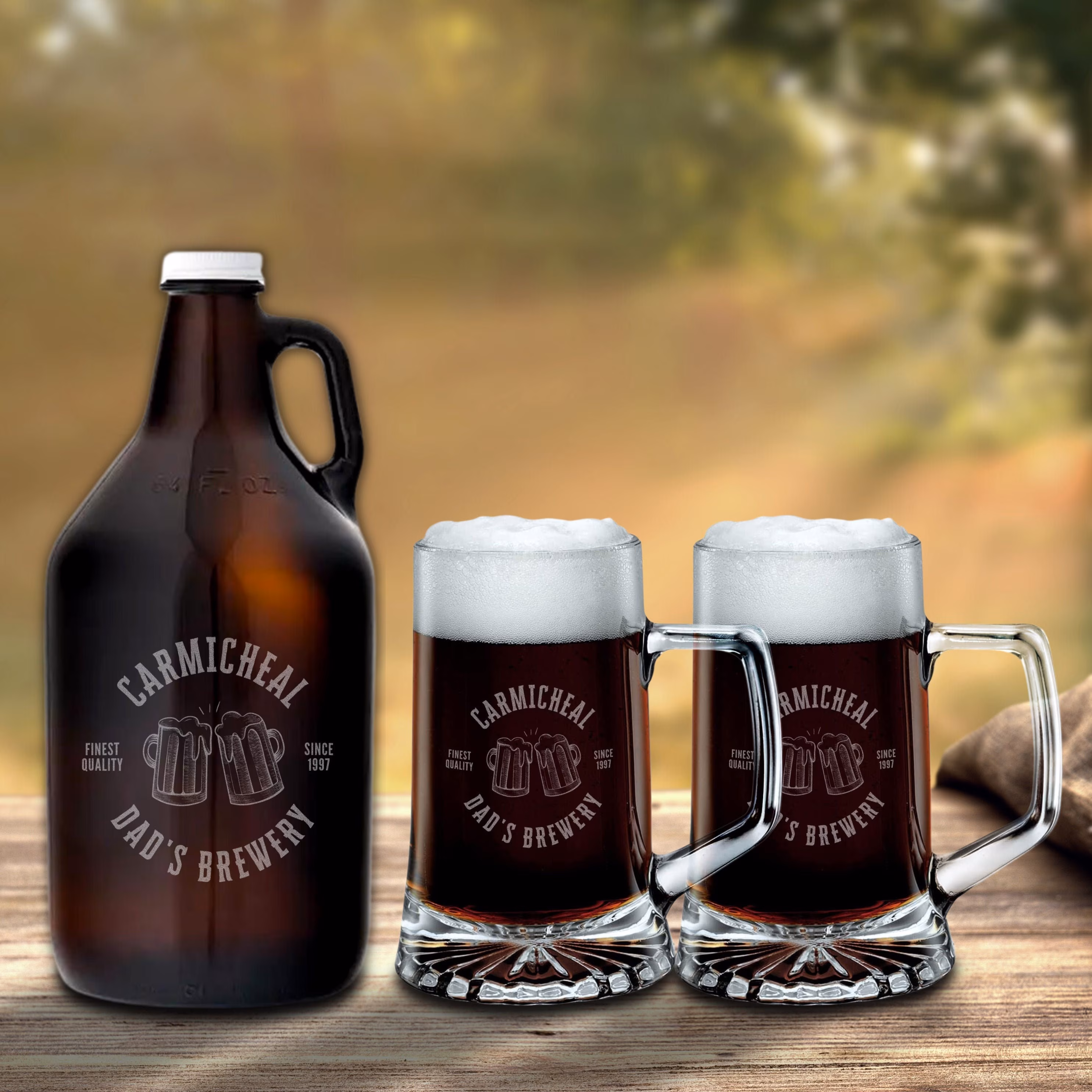 Set de cervezas artesanales + vaso grabado