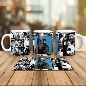 Taza de Batman con diseño inspirado en el universo DC, ideal como regalo para fans de películas y superhéroes