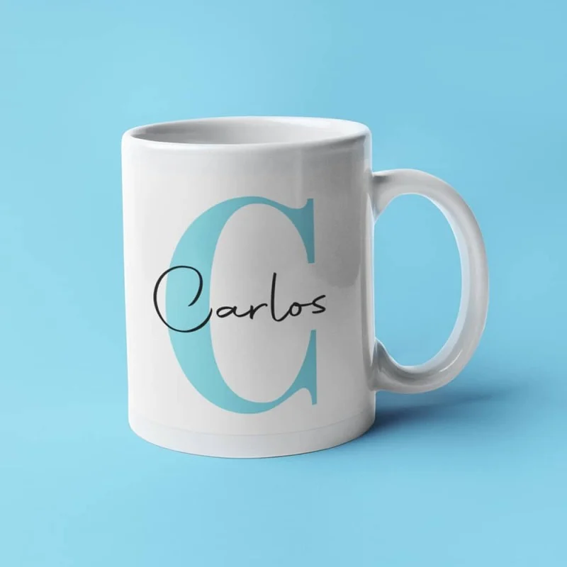 taza en la que se podra situar el nombre o frase que se desee