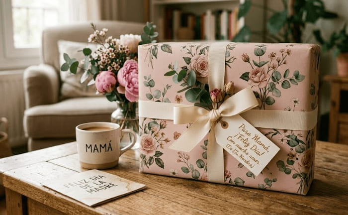 Presentación cuidada de un regalo de última hora para el Día de la Madre