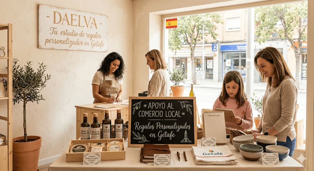 Apoyo al comercio local con regalos personalizados en Madrid