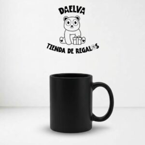Taza mágica personalizada negra mate